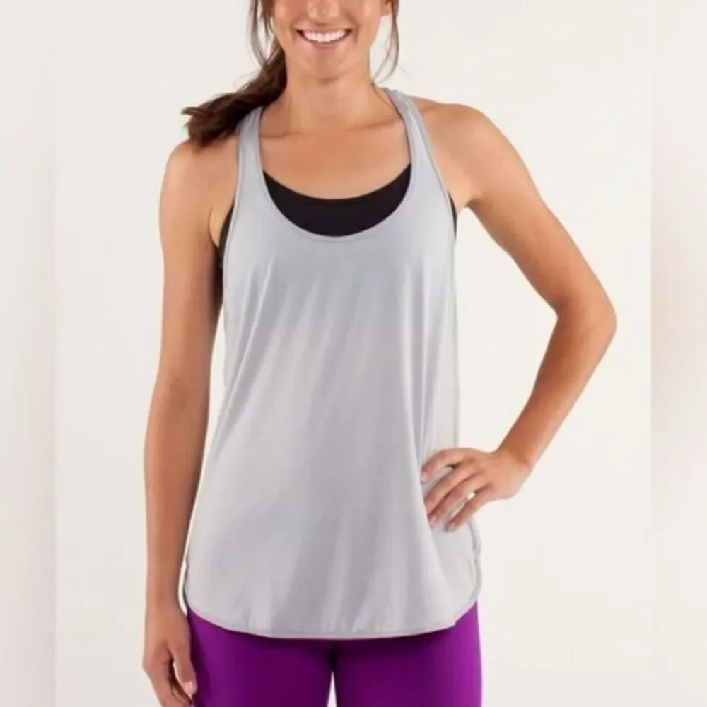 GUC Lululemon Women’s 105 F Singlet Athletic Workout Tank Silver Slate-  Size 6